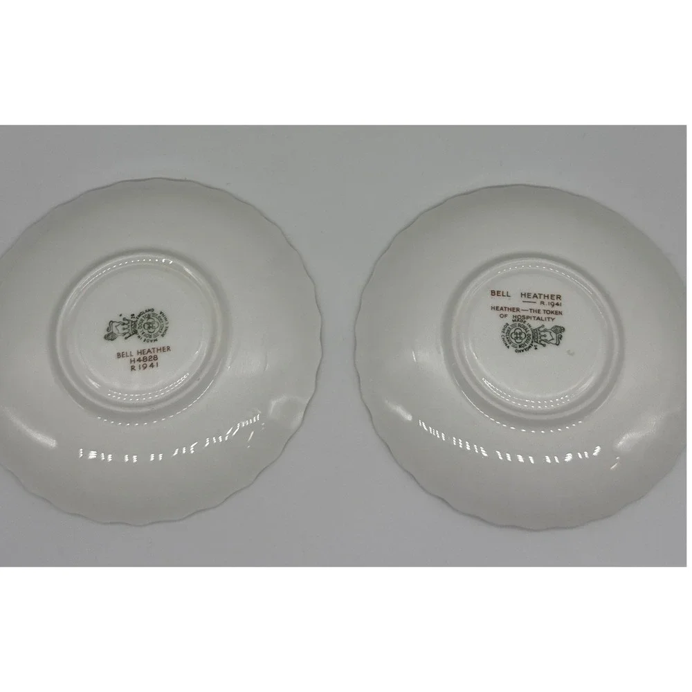 Royal Doulton Bell Heather Saucers Set of 2 Bone China H4828 R1941 England 5.5in